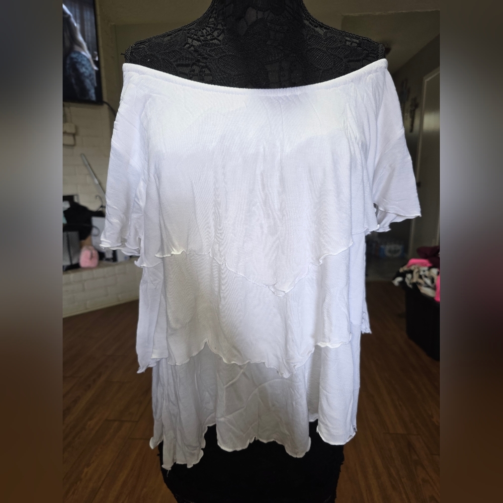 Elegant White Off-Shoulder Blouse